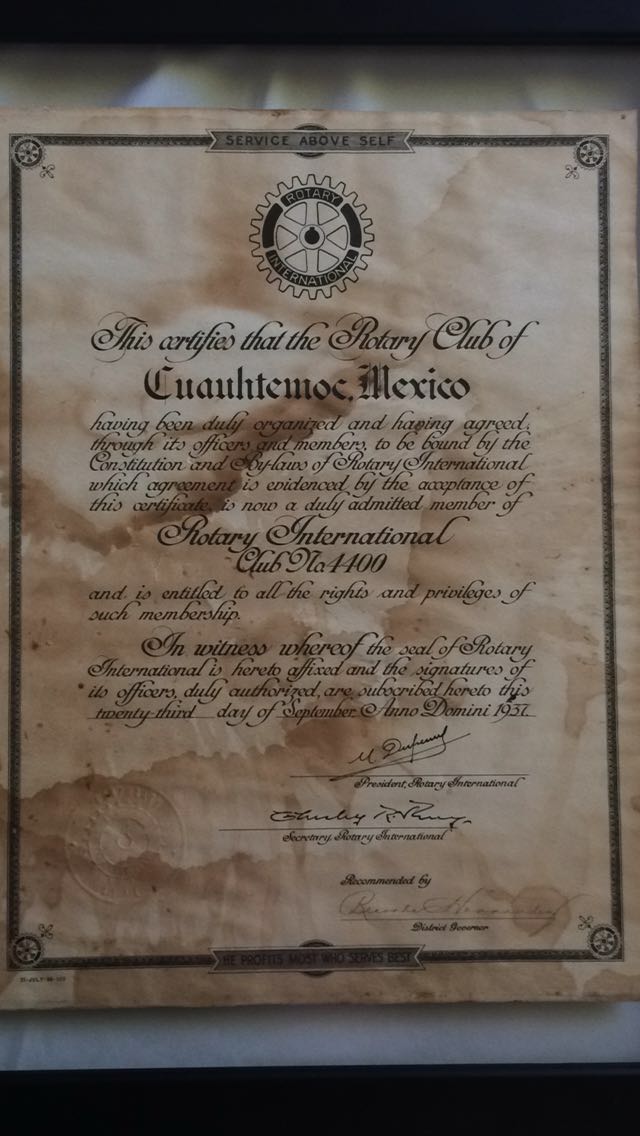 BREVE HISTORIA DEL CLUB ROTARIO DE CUAUHTEMOC – CLUB ROTARIO CUAUHTEMOC .